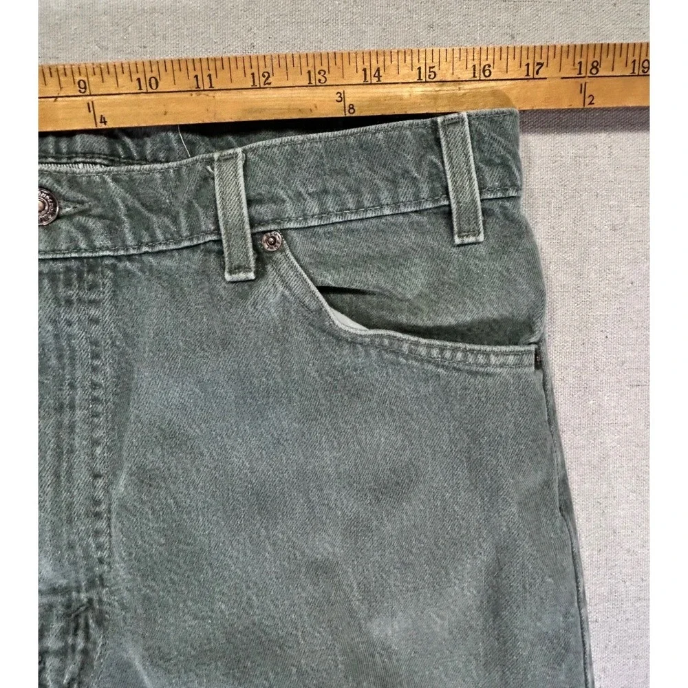 Vintage Levi's 550 Men's 36 Orange Tab 90s Jeans Green Denim Relaxed Taper Baggy
